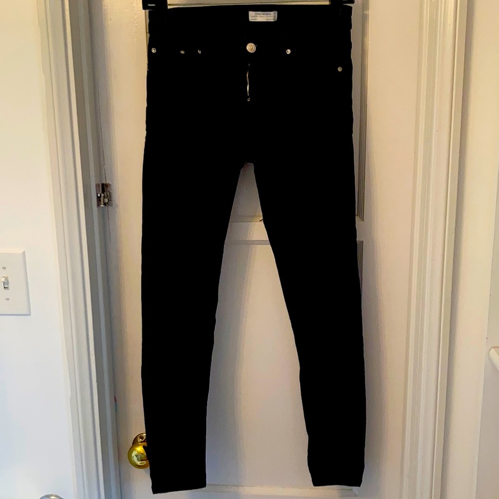 Zara Woman Premium Denim Skinny Black Jeans Size 2